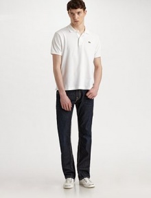 A relaxed fit with modern sensibilities, rendered with back flap pockets in inky, super-saturated denim. Five-pocket style Stitched flap back pockets Inseam, about 34 Cotton Machine wash Made in USA Additional Information Men's Pants, Shorts & Swimwear - Waist Sizing (European Equivalents) A relaxed fit with modern sensibilities, rendered with back flap pockets in inky, super-saturated denim. Five-pocket style Stitched flap back pockets Inseam, about 34 Cotton Machine wash Made in USA Additional Information Men's Pants, Shorts & Swimwear - Waist Sizing (European Equivalents)