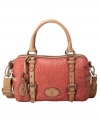 This version of the embossed leather Maddox Satchel by Fossil is the ultimate go-to bag. Updated with beautiful rose gold-tone hardware, it's a vintage-inspired must-have.