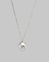 From the Icon Collection. An understated white gold pendant suspended on a delicate bead chain.18K white gold Chain length, about 16 Pendant diameter, about ¼ Lobster clasp with 1 extender Made in Italy 