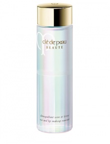 A lightweight lotion that effectively removes makeup from eyes and lips while ensuring exceptional gentleness. Dissolves waterproof and long-wearing formulations effortlessly. Indulges delicate eye area with beneficial moisturizing care. 4.2 fl. oz.The Importance of Face to Face ConsultationLearn More about Cle de Peau BeauteLocate Your Nearest Cle de Peau Beaute Counter A lightweight lotion that effectively removes makeup from eyes and lips while ensuring exceptional gentleness. Dissolves waterproof and long-wearing formulations effortlessly. Indulges delicate eye area with beneficial moisturizing care. 4.2 fl. oz.The Importance of Face to Face ConsultationLearn More about Cle de Peau BeauteLocate Your Nearest Cle de Peau Beaute Counter
