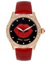 Seal your look with a kiss with this alluring watch from Betsey Johnson.
