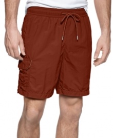 These cargo swim trunks from Tommy Bahama are the perfect beach basic. These cargo swim trunks from Tommy Bahama are the perfect beach basic.