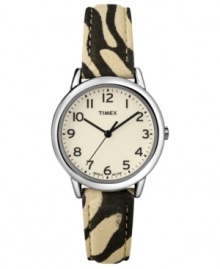 Show some stylish stripes with this zebra-patterned casual watch from Timex.