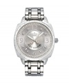 A lovely watch for a charming girl. Beau by Juicy Couture crafted of stainless steel bracelet and round case. Silver tone sunray dial features ring of crystallized Swarovski elements, applied numerals at twelve, three, six and nine o'clock, crystal markers, three hands and logo. Quartz movement. Water resistant to 30 meters. Two-year limited warranty.