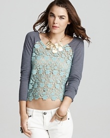 Free People Top - Daisy Lace Baseball Free People Top - Daisy Lace Baseball