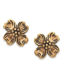 Fashion-forward flowers. Jody Coyote's brass stud earrings are set in sterling silver and evoke a look that's truly timeless. Approximate diameter: 3/8 inch.