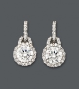 Be the belle of the ball. B. Brilliant's fancy drop earrings are certain to light up your look with dozens of round-cut cubic zirconias (3-3/8 ct. t.w.) set in sterling silver. Approximate drop: 5/8 inch.
