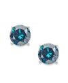 Eye-catching color and a touch of sparkle, too! These gleaming stud earrings feature round-cut treated blue diamonds (1/4 ct. t.w.) set in 14k white gold. Approximate diameter: 1/6 inch.