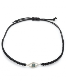 All eyes will be on you. Single-cut diamonds (1/6 ct. t.w.) are set in YellOra™ and centered on a black parachute cord for a stunning effect. Bracelet adjusts to fit wrist. Approximate length: 11 inches. All eyes will be on you. Single-cut diamonds (1/6 ct. t.w.) are set in YellOra™ and centered on a black parachute cord for a stunning effect. Bracelet adjusts to fit wrist. Approximate length: 11 inches.