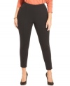 Land a comfortably chic look with Grace Elements' plus size leggings, crafted from a ponte knit. (Clearance)