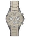 A sporty chronograph watch from Marc by Marc Jacob's Rock collection with cool shell and gunmetal tones.