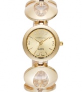 A golden beauty, this Charter Club watch adds glamorous appeal with a linked design and crystal accents.