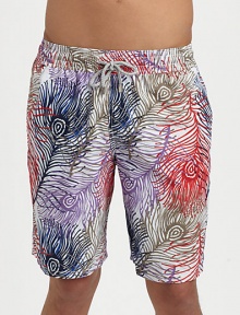 A colorful array of sea-inspired prints accent these classic-fitting swim trunks, in quick-drying nylon, for superior support and comfort.Elastic drawstring waistSide slash, back flap pocketInseam, about 9Polyamide nylonMachine washImported A colorful array of sea-inspired prints accent these classic-fitting swim trunks, in quick-drying nylon, for superior support and comfort.Elastic drawstring waistSide slash, back flap pocketInseam, about 9Polyamide nylonMachine washImported