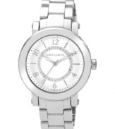 The sophisticated look of steel shines on this Vince Camuto watch.