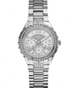 A sparkling, energetic steel watch with a variety of functions, by GUESS.