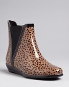 Leave it to Loeffler Randall to create statement-making, cheetah-print rubber rain booties with high fashion attitude.
