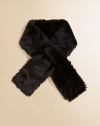 A plush faux-fur scarf adds a bit of luxury to wrap along the neck during those chilly winter months.Slit opening with woven trim35 X 4Acrylic/ModacrylicDry cleanImported