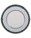 Set the table with English country charm with the Countess Collection form Royal Doulton. A charming lattice design is accented by cobalt and silver bands as well as delicate paisley flowers. Salad plate shown center.
