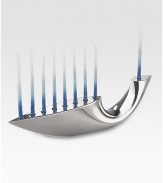 Signed by artist Todd Meyers. Brighten the season with this gleaming metal alloy menorah.Hand-crafted4H X 15½WImported