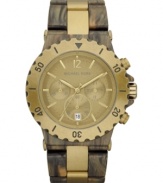 Bronze, gold and brown hues complement the timeless design of this Michael Kors timepiece.
