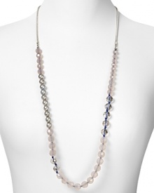 Make statement shine your signature with Aqua's faceted crystal necklace. With cooly hued accents, this piece lives to brighten a basic jersey neckline. Make statement shine your signature with Aqua's faceted crystal necklace. With cooly hued accents, this piece lives to brighten a basic jersey neckline.