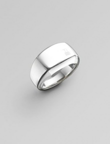 Signature DY logo ring in polished titanium and silver. Ti and 925 stamping Imported Signature DY logo ring in polished titanium and silver. Ti and 925 stamping Imported