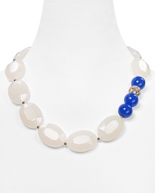 Aqua's beaded necklace emboldens your jewel box with a dose of trend-right neon. Whether with LBDs or staple tees, the chunky strand adds high-octane energy to your look. Aqua's beaded necklace emboldens your jewel box with a dose of trend-right neon. Whether with LBDs or staple tees, the chunky strand adds high-octane energy to your look.