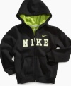 Zip him up into this Nike hoodie to give him a cool style that he'll feel extra cuddly in.