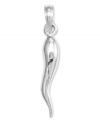 Make a wish! This symbolic good luck charm features a small polished Italian horn in 14k white gold. Chain not included. Approximate length: 1 inch. Approximate width: 1/5 inch.