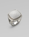 From the Albion Collection. An elegant Yurman design, offering a faceted white agate, framed in pavé diamonds, on a split cable band of sterling silver.Agate Diamonds, 0.48 tcw Sterling silver Diameter, about 1 Imported