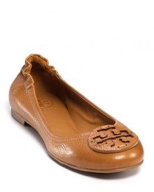 Tory Burch's iconic Reva leather flats, now in bold, sunny yellow. Tory Burch's iconic Reva leather flats, now in bold, sunny yellow.