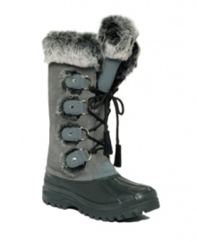 With their waterproof suede and rubber upper, as well as plush lining for warmth, Khombu's Artic boots are ready for even the most brutal winter weather conditions! Along with faux fur embellishment, they include a lace-up closure with metal hardware detailing. With their waterproof suede and rubber upper, as well as plush lining for warmth, Khombu's Artic boots are ready for even the most brutal winter weather conditions! Along with faux fur embellishment, they include a lace-up closure with metal hardware detailing.
