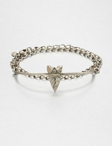 From the Mini Collection. A textured arrowhead with rope detailing is the centerpiece of a bar-and-chain bracelet that wraps the wrist twice.Oxidized brassTotal length, about 15Wrapped length, about 6Lobster claspMade in USA From the Mini Collection. A textured arrowhead with rope detailing is the centerpiece of a bar-and-chain bracelet that wraps the wrist twice.Oxidized brassTotal length, about 15Wrapped length, about 6Lobster claspMade in USA