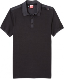 Take a sleek, casual look for a drive with this sporty BMW M series polo shirt from Puma. Take a sleek, casual look for a drive with this sporty BMW M series polo shirt from Puma.