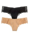 Commando's luxurious soft thong gets a sultry update with a thick lace waistband.