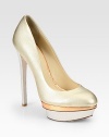 Timeless metallic leather style modernized by an edgy stingray print and sculpted island platform. Self-covered heel, 5½ (140mm)Island platform, 1½ (40mm)Compares to a 4 heel (100mm)Stingray-print leather upperLeather lining and solePadded insoleMade in ItalyOUR FIT MODEL RECOMMENDS ordering one half size down as this style runs large. 