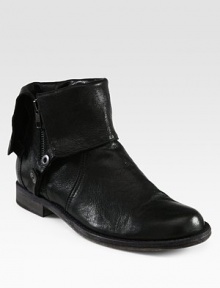 Channel downtown vibes wearing this shiny leather ankle boot that extends for a versatile silhouette. Shaft, 7½Adjustable leg circumference, 12Leather upperSide zipLeather lining and solePadded insoleImported Channel downtown vibes wearing this shiny leather ankle boot that extends for a versatile silhouette. Shaft, 7½Adjustable leg circumference, 12Leather upperSide zipLeather lining and solePadded insoleImported