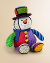 Spreading holiday cheer, this festive, cuddly snowman will bring a smile to your little one's face with a vibrant patchwork pattern and renowned Let It Snow tune.12W X 11HCottonWashable surfaceRecommended for ages 0+AAA batteries includedImported