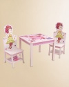 Based on the magical world of everyone's favorite book character, this interactive furniture set lets young girls put on their very own fashion show with Nancy, dressing her up in the included wooden dresses.