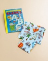 Put on his adorable matching pajamas and get set to join Babar and the residents of Celesteville as they present the letters of the alphabet.CrewneckLong sleevesPullover styleElastic waistbandCottonMachine washMade in USAHardcover book is included, 32 pages