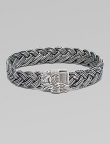Wonderfully woven design of sterling silver with magnetic latch closure.Sterling silverLength, about 8½Imported Wonderfully woven design of sterling silver with magnetic latch closure.Sterling silverLength, about 8½Imported