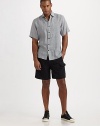 A laidback look made for sand and sea, with utility-inspired pockets, in quick-drying nylon.Elastic waistSide slash, back flap pocketsSide flap pocketsInseam, about 9PolyesterMachine washImported