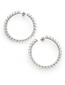 THE LOOKTextured detailsRhodium-plated sterling silver settingPost backTHE MEASUREMENTDiameter, about 2ORIGINImported THE LOOKTextured detailsRhodium-plated sterling silver settingPost backTHE MEASUREMENTDiameter, about 2ORIGINImported