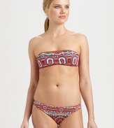 A sexy style featuring a bandeau top and stretch bottom in a bold, eye-catching print.Bandeau topBack clasp closureStretch bottom70% polyamide/30% elastaneDry cleanMade in Italy