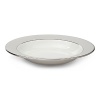 Embellished with a matte silver-tone border with sparkling trim, the Solstice soup bowl makes for classic, elegant dining. From Pickard China.