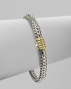 From the Chain Collection. A pretty, woven chain accented with an 18k gold clasp. 18k goldSterling silverPush clasp closureLength, about 7½Imported 