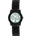Turn over a new leaf. Biodegradable watch by Sprout crafted of black corn resin bracelet and round case with mineral crystal. Genuine mother-of-pearl dial features diamond accents, green tree design, silver hour and minute hands, sweeping second hand and logo. Quartz movement. Limited lifetime warranty.