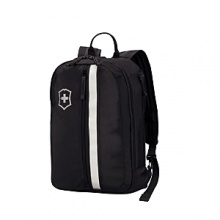 Ideal for the adventurous traveler, this Victorinox backpack is the perfect carry-all. Spacious main compartment features a mesh zippered pocket. Exterior vertical zip front pocket and multipurpose zip-away stretch side pockets--ideal for a water bottle or umbrella. Padded back panel and adjustable shoulder straps for maximum comfort. Docks to the front of the Victorinox bags in the CH 20 and 22 series with buckle clips for consolidated travel. Ideal for the adventurous traveler, this Victorinox backpack is the perfect carry-all. Spacious main compartment features a mesh zippered pocket. Exterior vertical zip front pocket and multipurpose zip-away stretch side pockets--ideal for a water bottle or umbrella. Padded back panel and adjustable shoulder straps for maximum comfort. Docks to the front of the Victorinox bags in the CH 20 and 22 series with buckle clips for consolidated travel.
