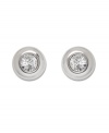 Timeless style with a hint of sparkle. Swarovski's Cindy Pierced Earrings feature sparkling clear crystal solitaire set in silver tone mixed metal. Approximate diameter: 1/4 inch.