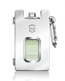 For over 125 years, Victorinox has produced knives made from the finest stainless steel, now the original Victorinox Swiss Unlimited fragrance is contained within a solid metal case. This mens fragrance whose main ingredients were found originally in Switzerland, was inspired by the makers of the Original Swiss Army Knife. The perfect combination of genepi, silver fir, and absinth is sure to delight the senses of any man looking for a timeless, refined fragrance. This truly masculine product brings Victorinox Swiss Unlimited back to the roots of Victorinox, to Pure Metal. Each box bears an individual number as well as Carl Elseners Signature. For over 125 years, Victorinox has produced knives made from the finest stainless steel, now the original Victorinox Swiss Unlimited fragrance is contained within a solid metal case. This mens fragrance whose main ingredients were found originally in Switzerland, was inspired by the makers of the Original Swiss Army Knife. The perfect combination of genepi, silver fir, and absinth is sure to delight the senses of any man looking for a timeless, refined fragrance. This truly masculine product brings Victorinox Swiss Unlimited back to the roots of Victorinox, to Pure Metal. Each box bears an individual number as well as Carl Elseners Signature.